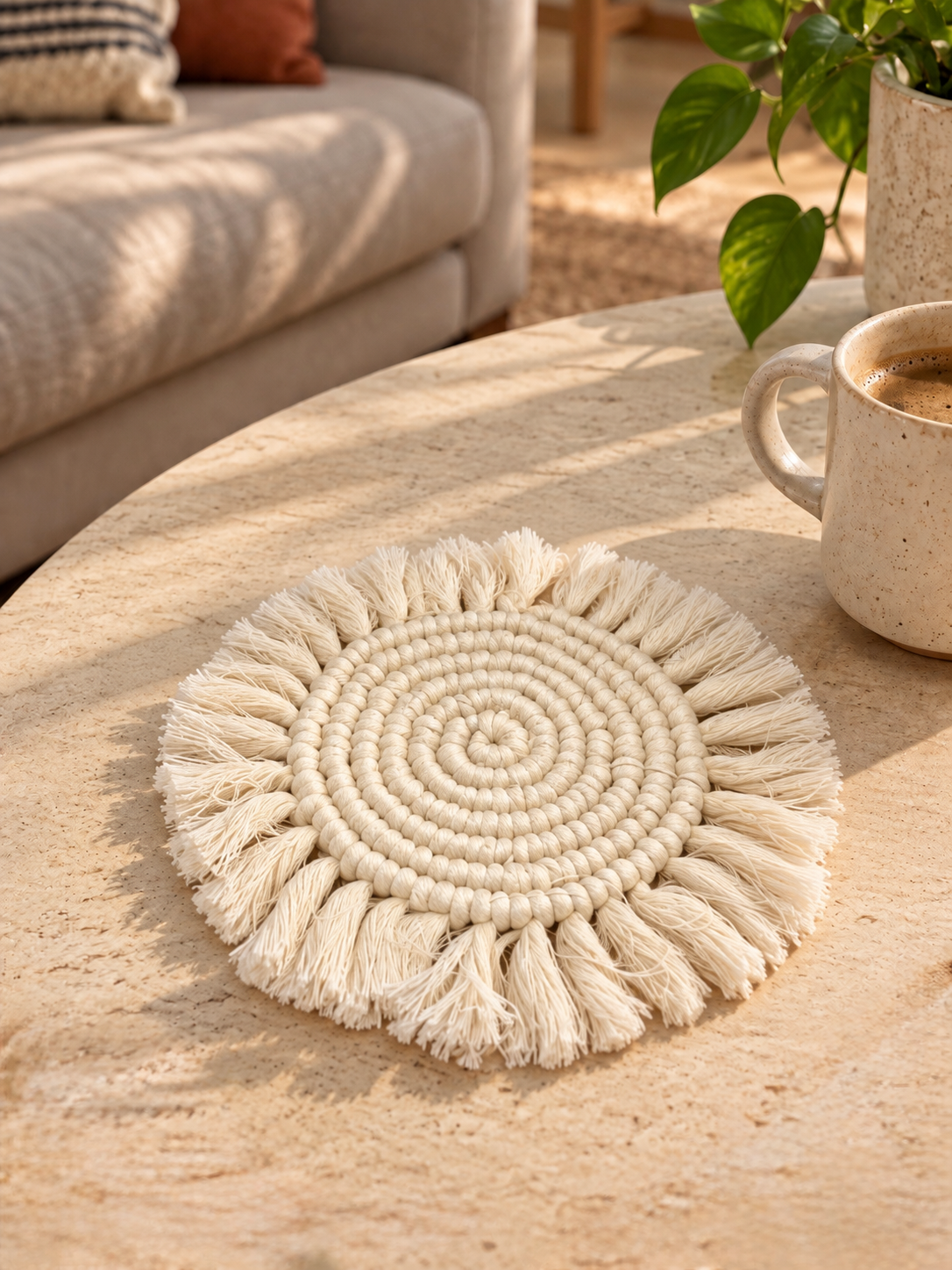 IVORY SWIRL COASTER